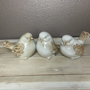 Set of 3 Ceramic Birds